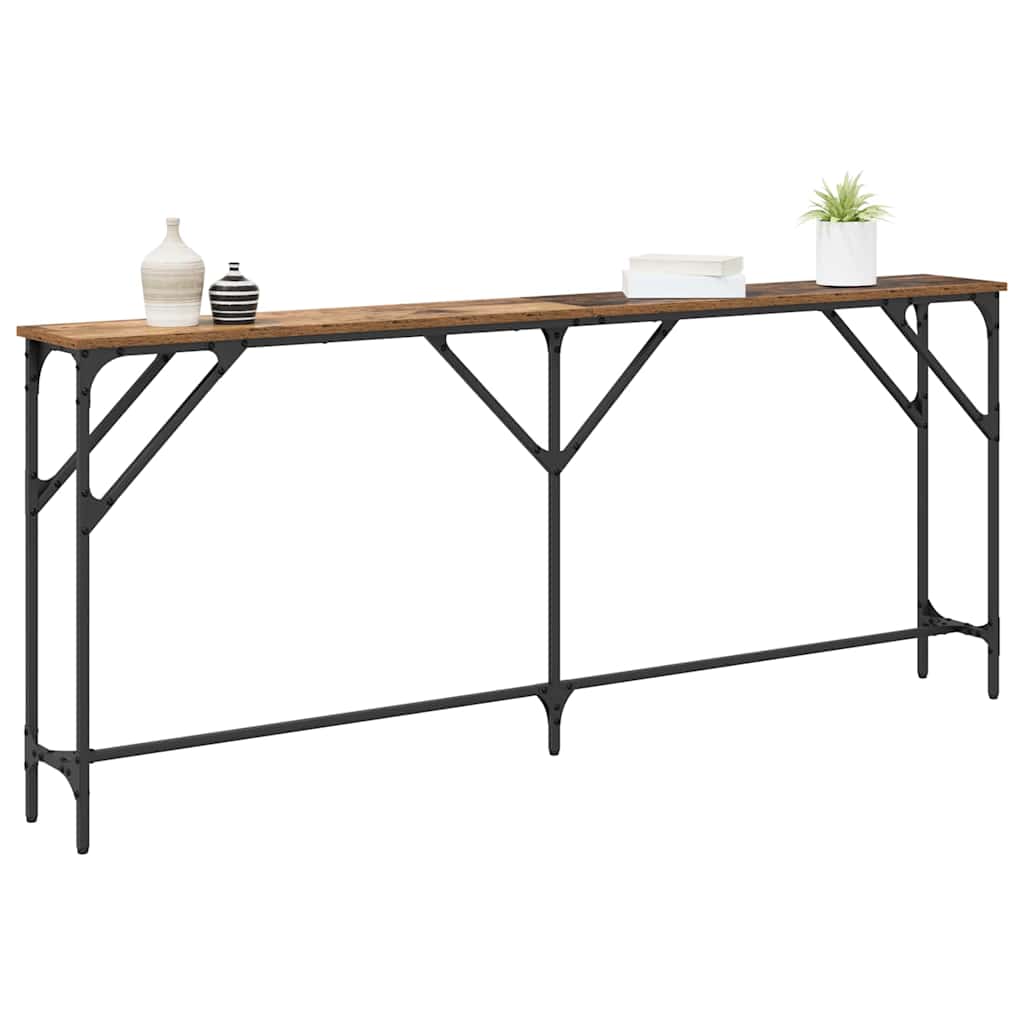 vidaXL Console Table Old Wood 180 x 23 x 75 cm 3