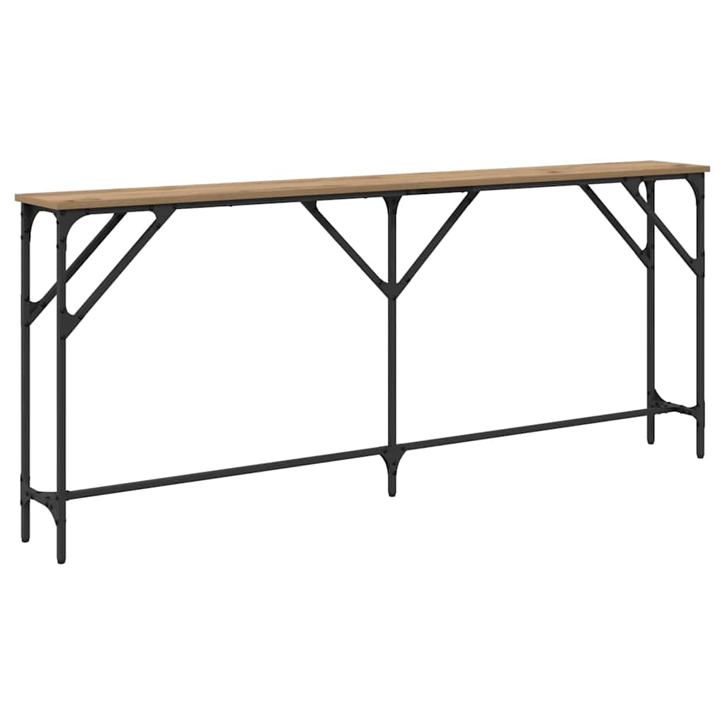 vidaXL Console Table Artisan oak 180 x 23 x 75 cm 2