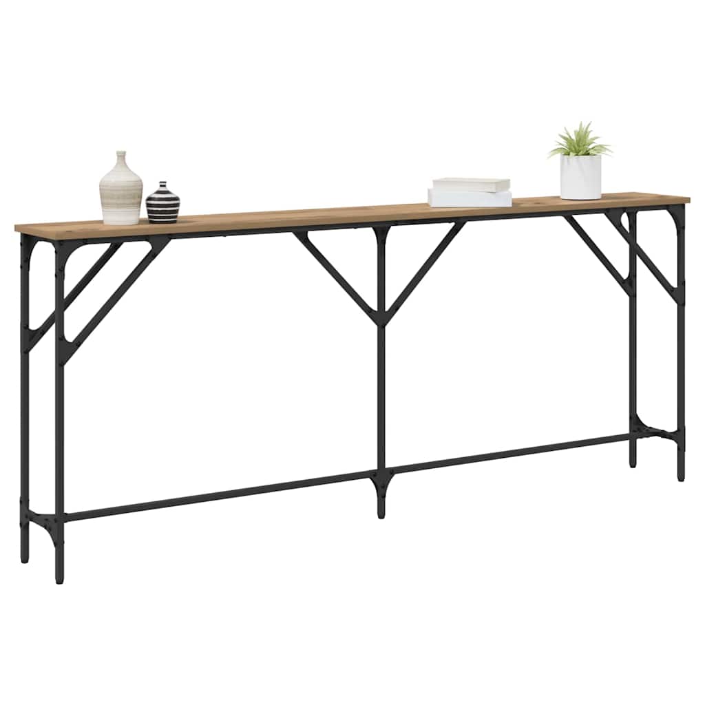 vidaXL Console Table Artisan oak 180 x 23 x 75 cm 3