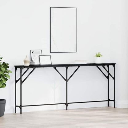 vidaXL Console Table Black oak 180 x 23 x 75 cm 1
