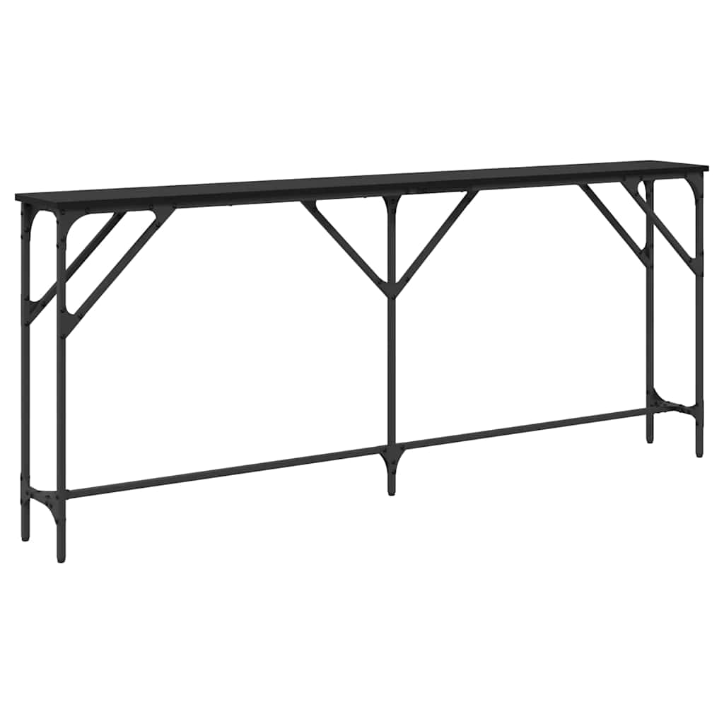 vidaXL Console Table Black oak 180 x 23 x 75 cm 2
