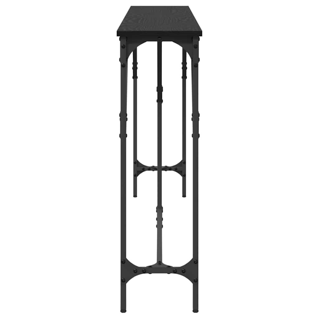 vidaXL Console Table Black oak 180 x 23 x 75 cm 6