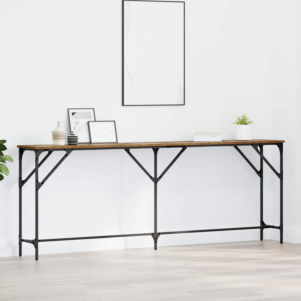 vidaXL Console Table Old Wood 200 x 29 x 75 cm 1