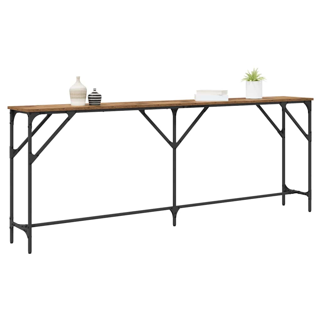 vidaXL Console Table Old Wood 200 x 29 x 75 cm 3