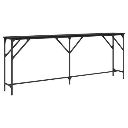vidaXL Console Table Black oak 200 x 29 x 75 cm 2