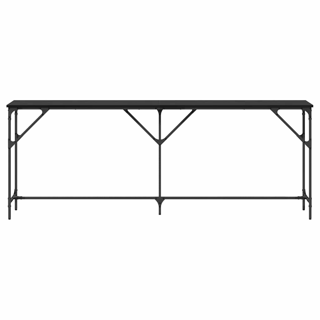 vidaXL Console Table Black oak 200 x 29 x 75 cm 5