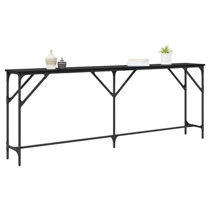 vidaXL Console Table Black oak 200 x 29 x 75 cm 3