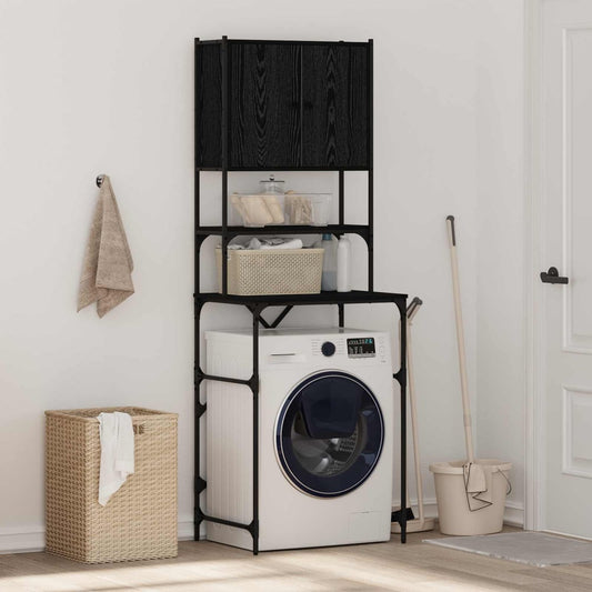 Washing Machine Cabinet 68x48,5x194 cm Black oak