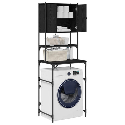 vidaXL Washing Machine Cabinet Black 0ak 68 x 48.5 x 194 cm 3