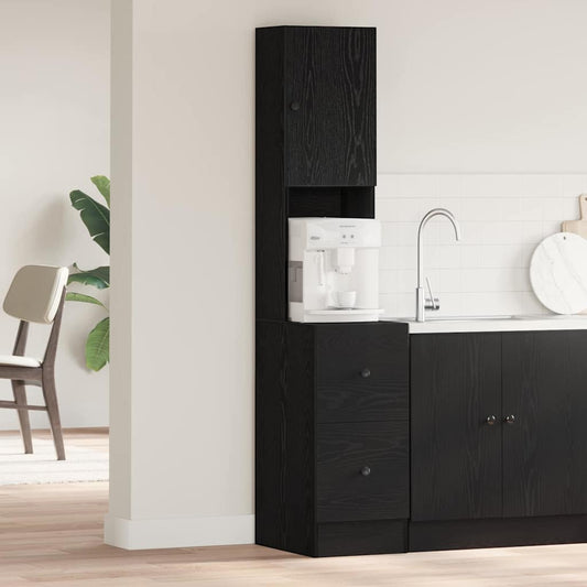 Kitchen Cabinet 60x50x180 cm Engineered Wood Black oak 35 x 50 x 180 cm
