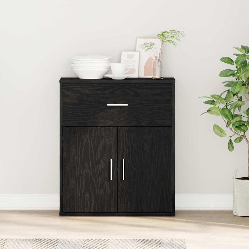 vidaXL Sideboard Black Oak 60 x 31 x 70 cm Engineered Wood 1