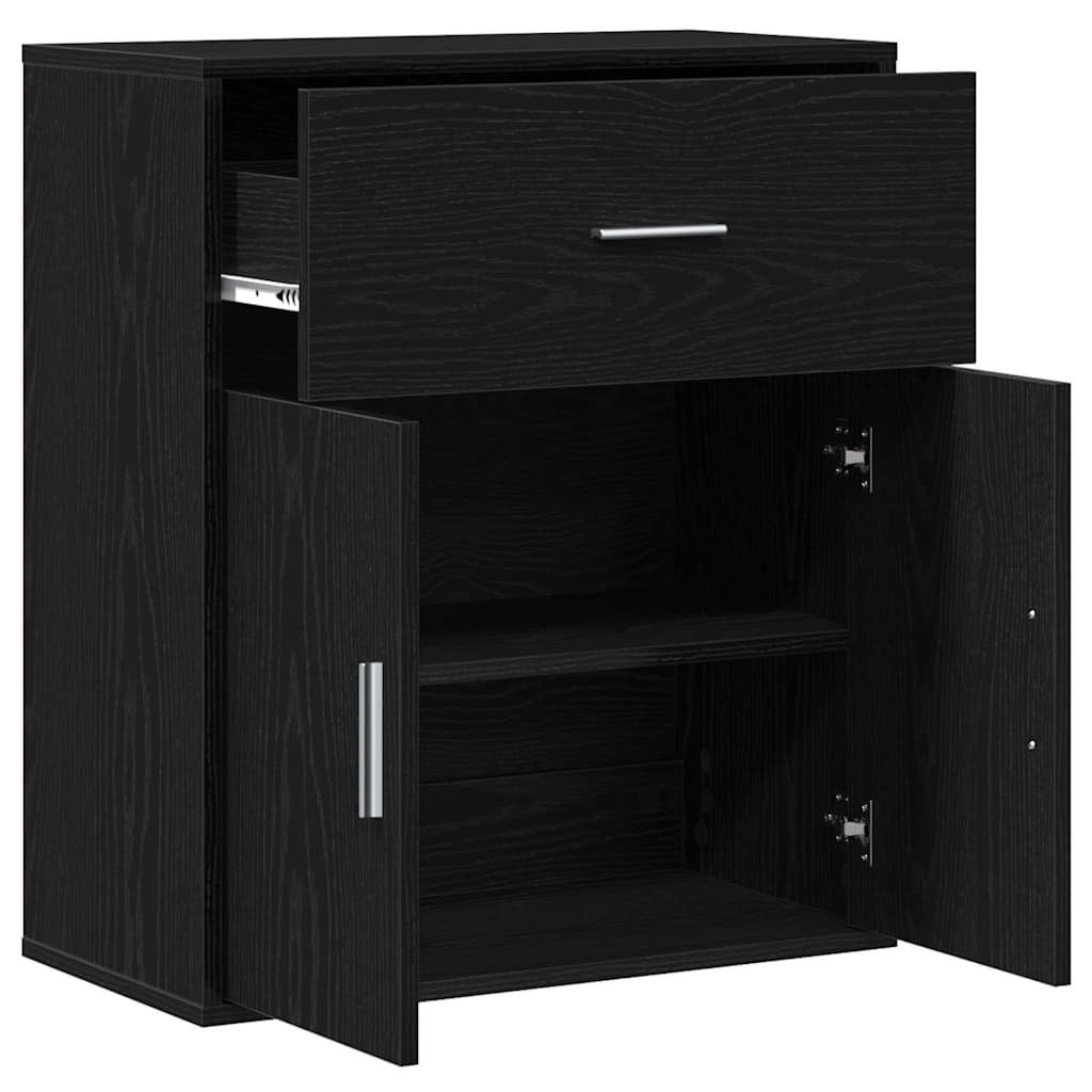 vidaXL Sideboard Black Oak 60 x 31 x 70 cm Engineered Wood 5