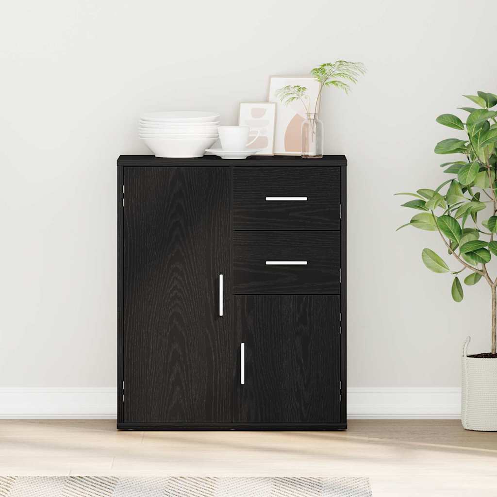 vidaXL Sideboard Black Oak 60 x 31 x 70 cm Engineered Wood 1