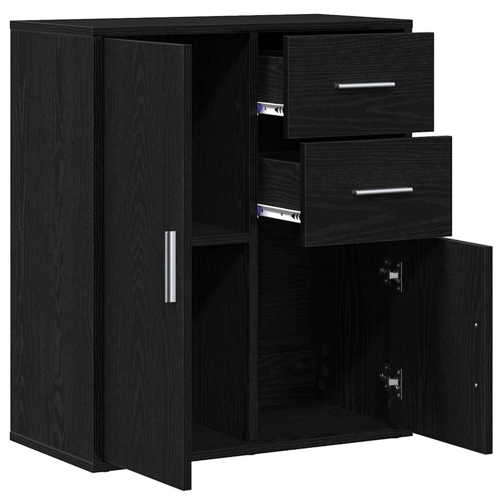 vidaXL Sideboard Black Oak 60 x 31 x 70 cm Engineered Wood 5