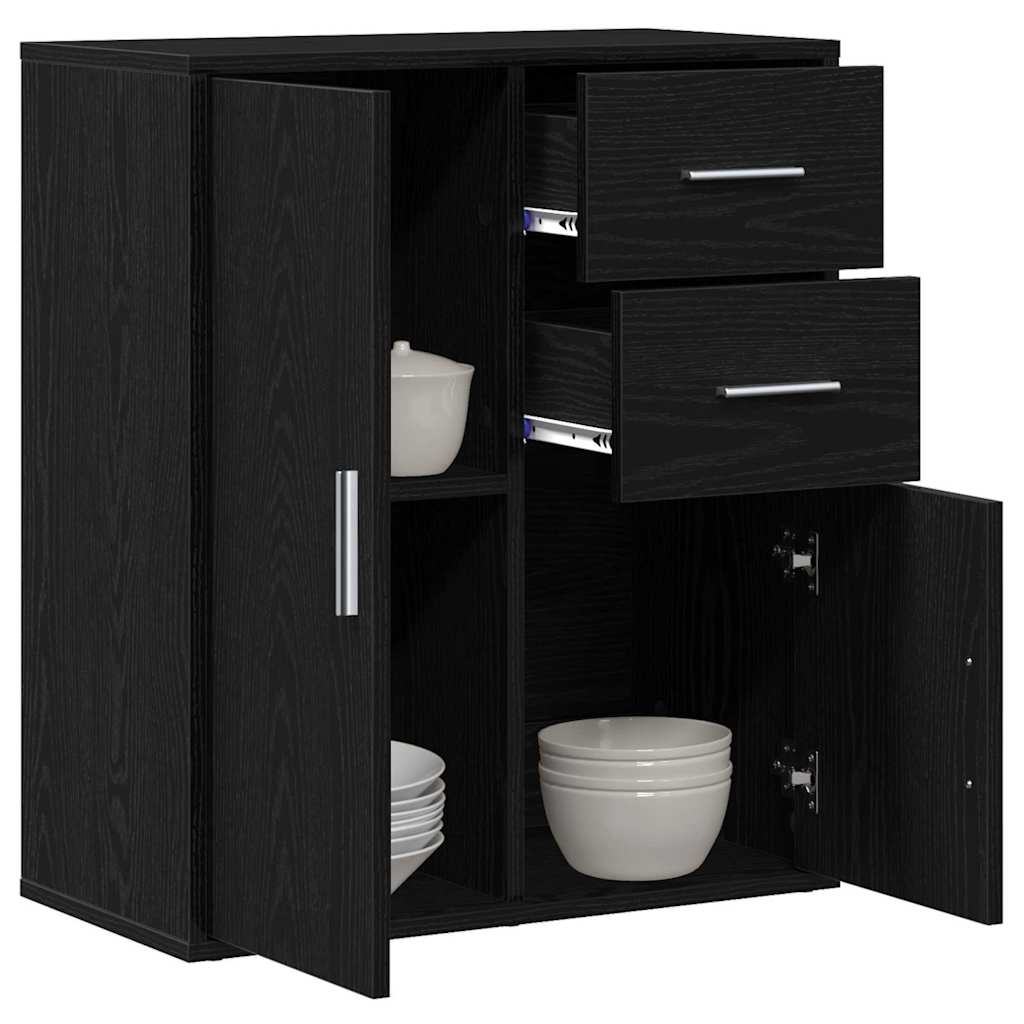 vidaXL Sideboard Black Oak 60 x 31 x 70 cm Engineered Wood 3