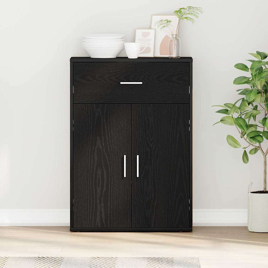 vidaXL Sideboard Black Oak 60 x 30 x 84 cm Engineered Wood 1