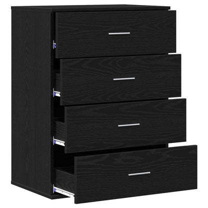 vidaXL Sideboard Black Oak 60 x 39 x 80 cm Engineered Wood 5