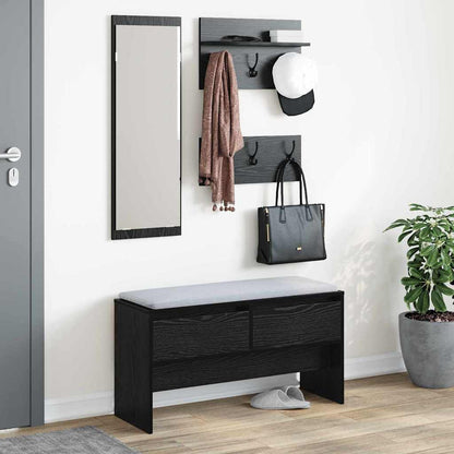 vidaXL Hallway Furniture Set 4 pcs Black Oak 90 x 31 x 46.5 cm 4