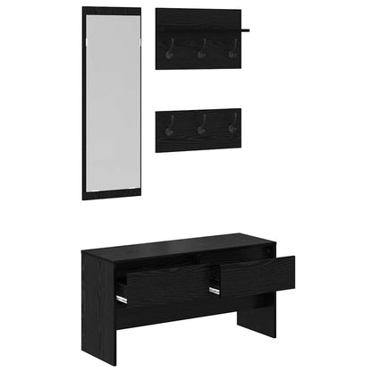 vidaXL Hallway Furniture Set 4 pcs Black Oak 90 x 31 x 46.5 cm 5