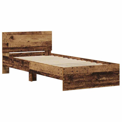 vidaXL Bed Frame with Headboard Old Wood 75 x 190 cm Engineered wood 4