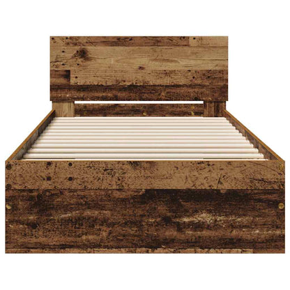 vidaXL Bed Frame with Headboard Old Wood 75 x 190 cm Engineered wood 5