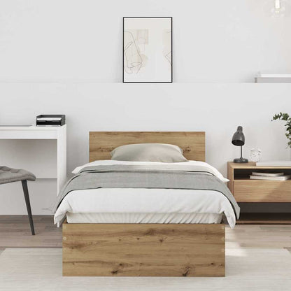 vidaXL Bed Frame with Headboard with Headboard Artisan Oak 75 x 190 cm 1
