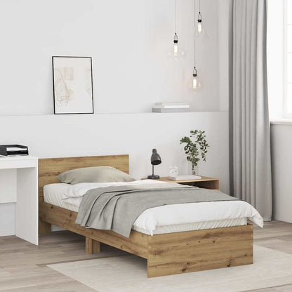 vidaXL Bed Frame with Headboard with Headboard Artisan Oak 75 x 190 cm 3