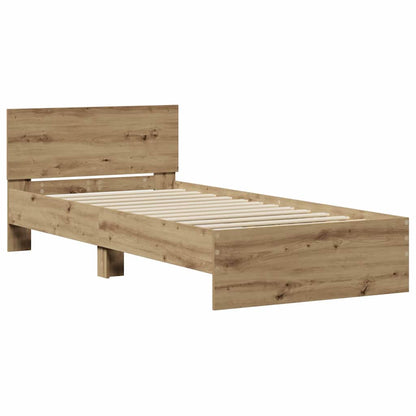 vidaXL Bed Frame with Headboard with Headboard Artisan Oak 75 x 190 cm 4