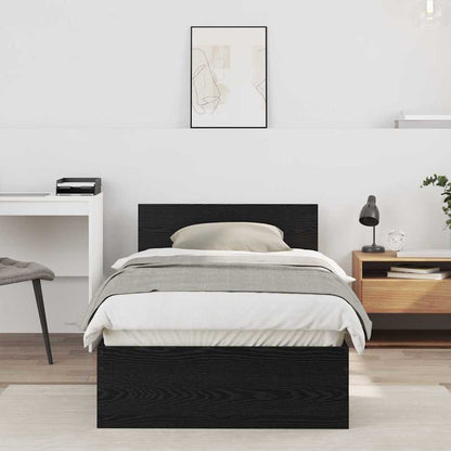 vidaXL Bed Frame with Headboard Black Oak 75 x 190 cm Engineered wood 1
