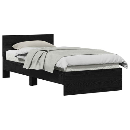 vidaXL Bed Frame with Headboard Black Oak 75 x 190 cm Engineered wood 2