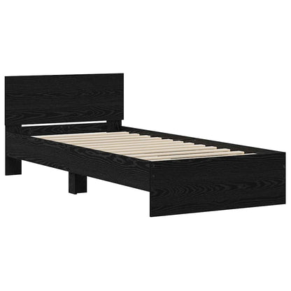 vidaXL Bed Frame with Headboard Black Oak 75 x 190 cm Engineered wood 4