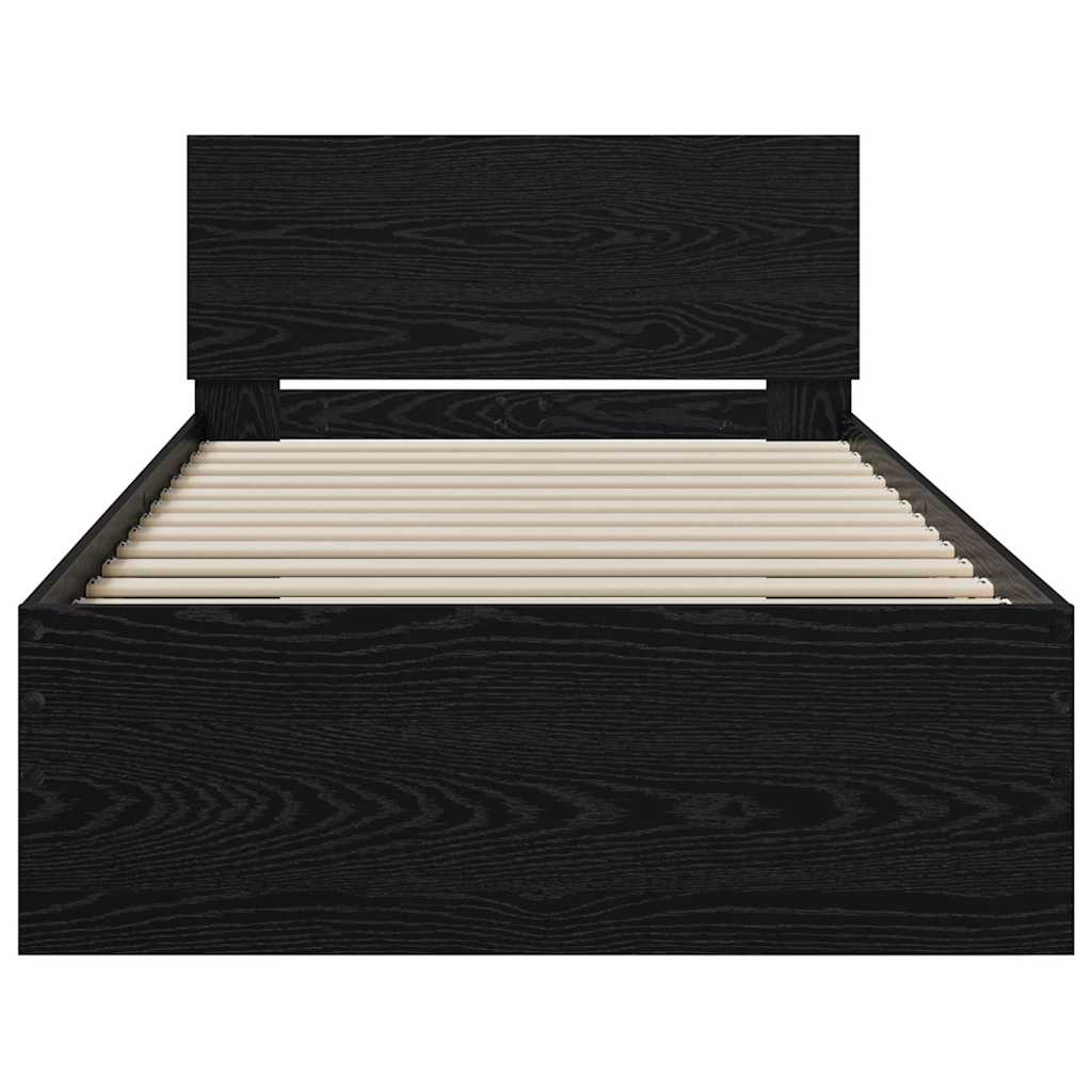vidaXL Bed Frame with Headboard Black Oak 75 x 190 cm Engineered wood 5