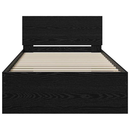 vidaXL Bed Frame with Headboard Black Oak 75 x 190 cm Engineered wood 5