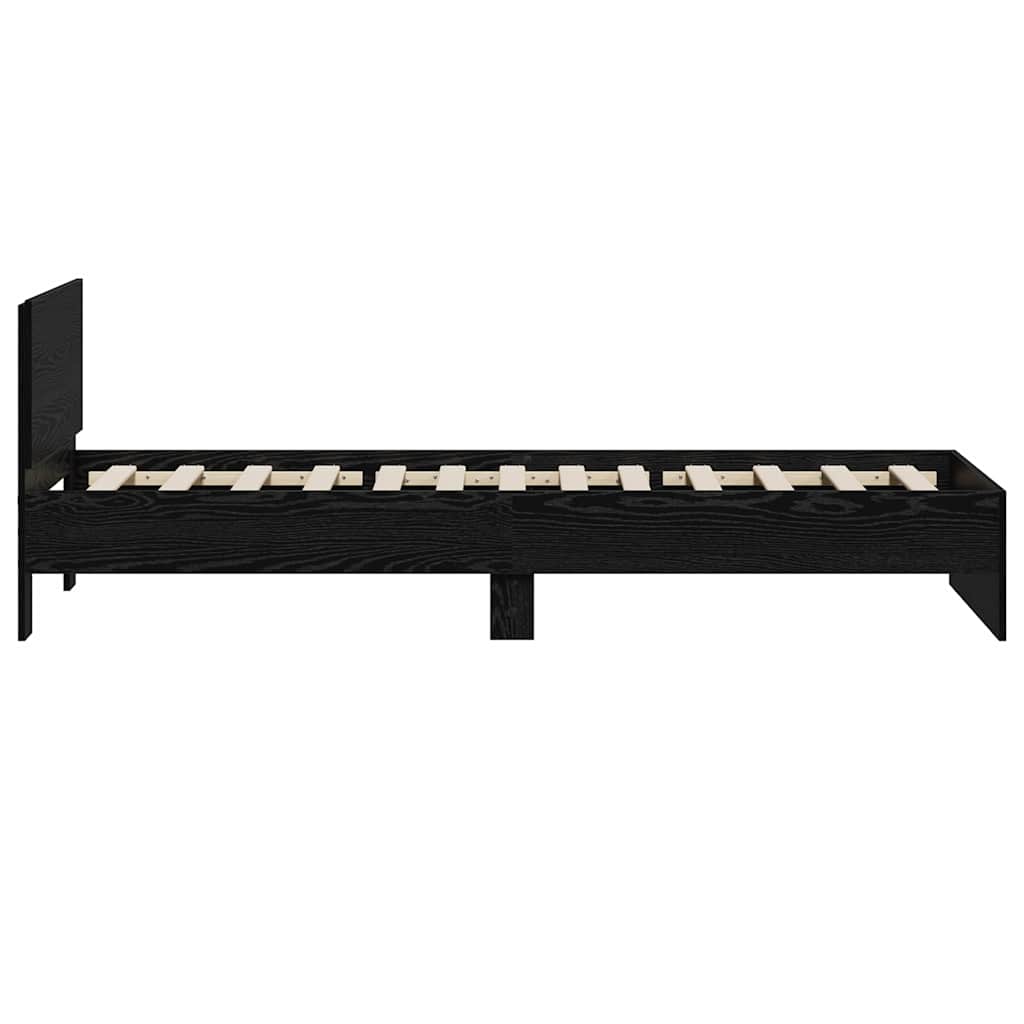 vidaXL Bed Frame with Headboard Black Oak 75 x 190 cm Engineered wood 6