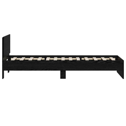 vidaXL Bed Frame with Headboard Black Oak 75 x 190 cm Engineered wood 6