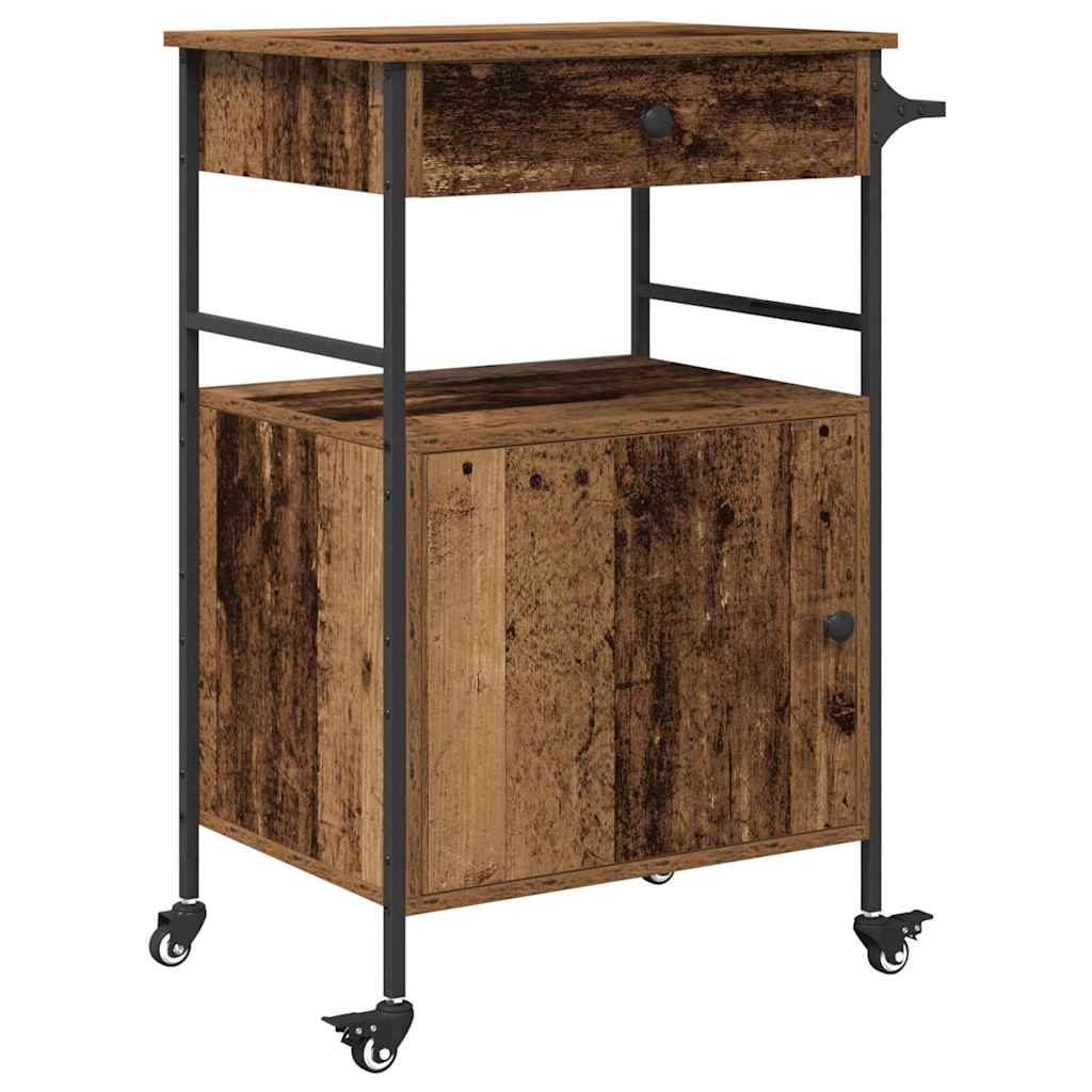 vidaXL Kitchen Trolley Old Wood 56 x 43 x 89.5 cm Engineered Wood 2