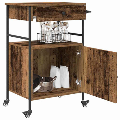 vidaXL Kitchen Trolley Old Wood 56 x 43 x 89.5 cm Engineered Wood 3