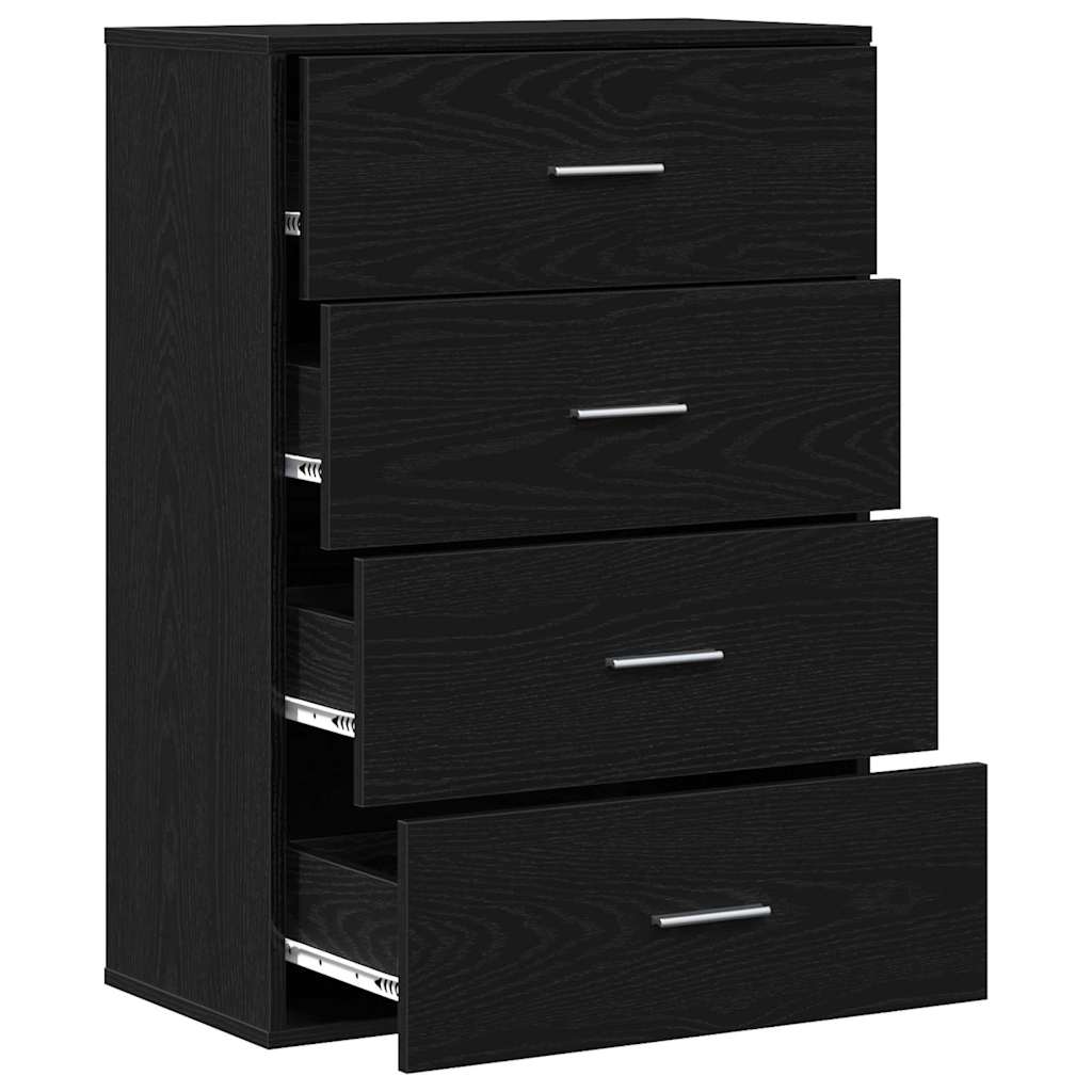 vidaXL Sideboard Black Oak 60 x 31 x 84 cm Engineered Wood 5