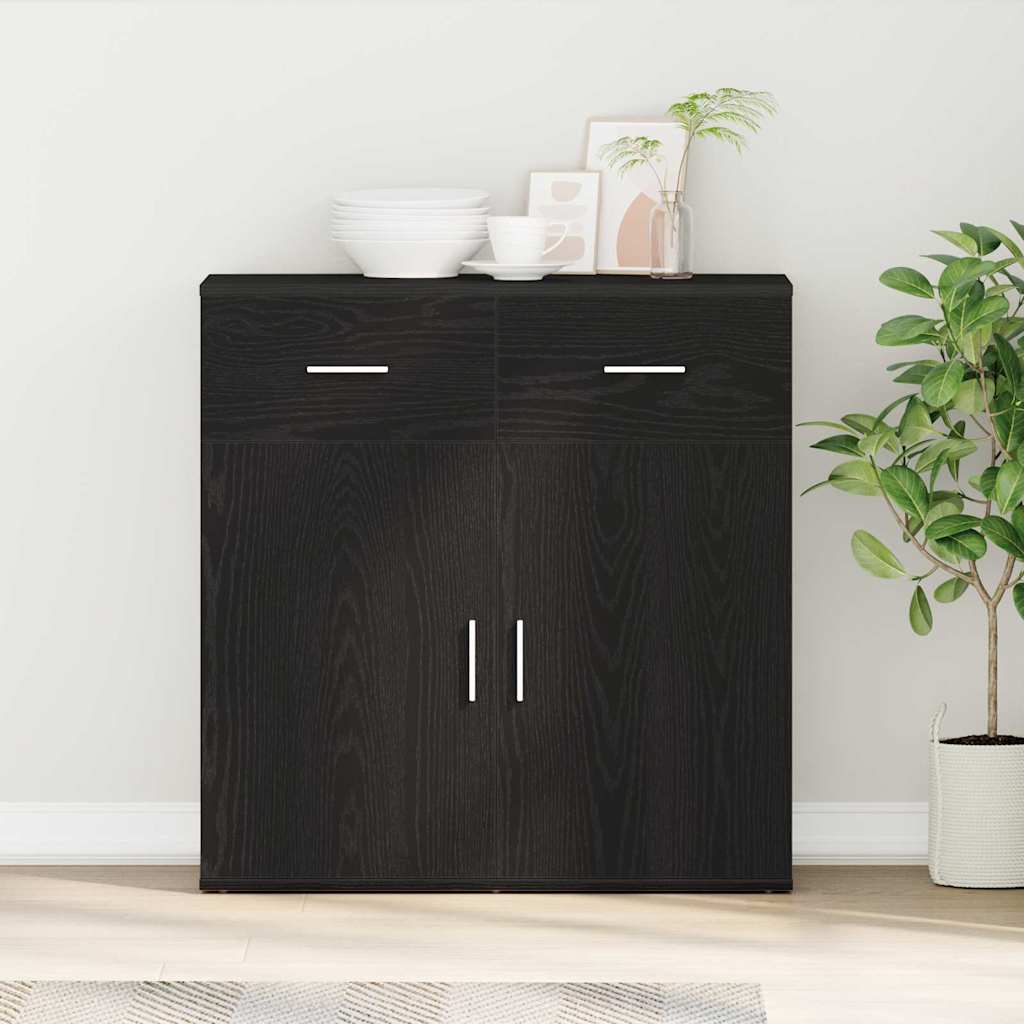 vidaXL Sideboard Black Oak 78 x 38 x 80 cm Engineered Wood 1