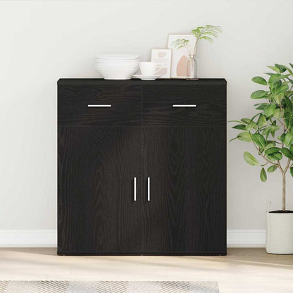 vidaXL Sideboard Black Oak 78 x 38 x 80 cm Engineered Wood 1