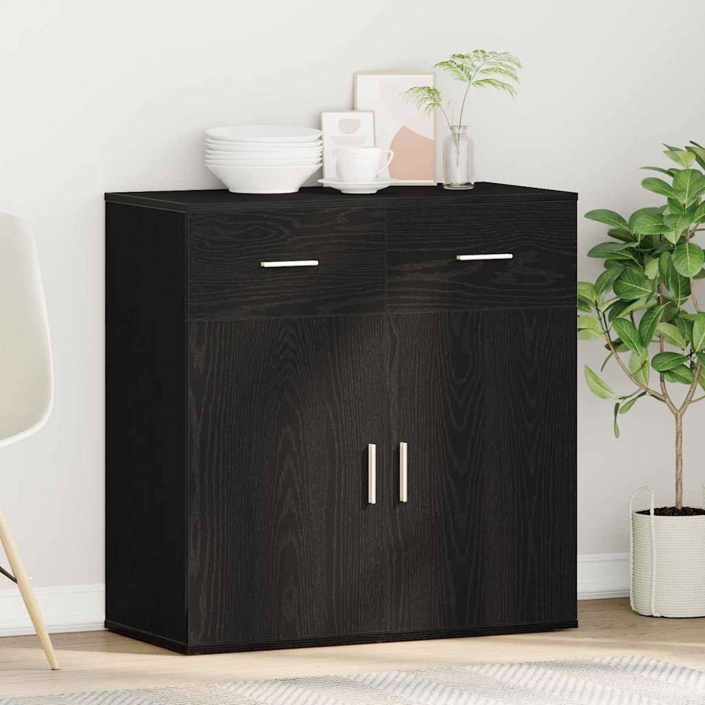 vidaXL Sideboard Black Oak 78 x 38 x 80 cm Engineered Wood 4