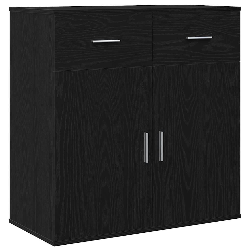 vidaXL Sideboard Black Oak 78 x 38 x 80 cm Engineered Wood 2