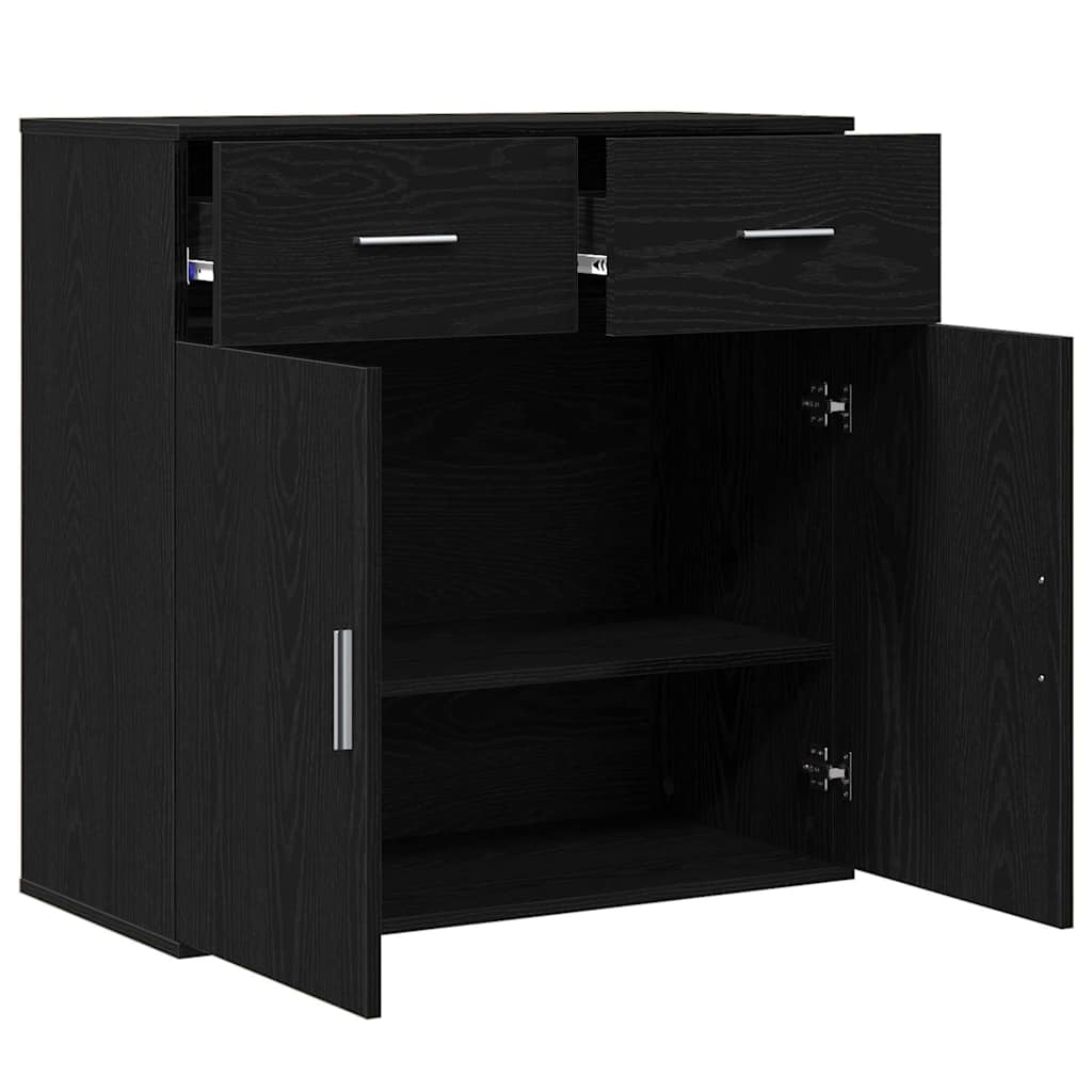 vidaXL Sideboard Black Oak 78 x 38 x 80 cm Engineered Wood 5