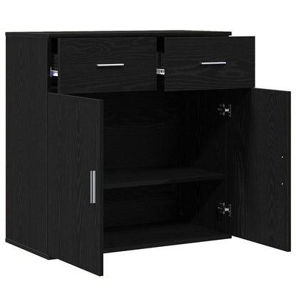 vidaXL Sideboard Black Oak 78 x 38 x 80 cm Engineered Wood 5