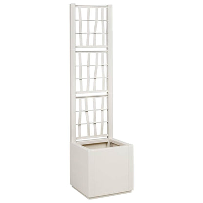 vidaXL Garden Planter with Trellis White 36 x 36 x 140 cm PP 1