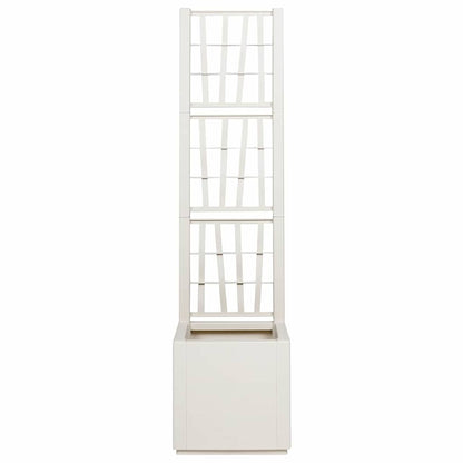 vidaXL Garden Planter with Trellis White 36 x 36 x 140 cm PP 4