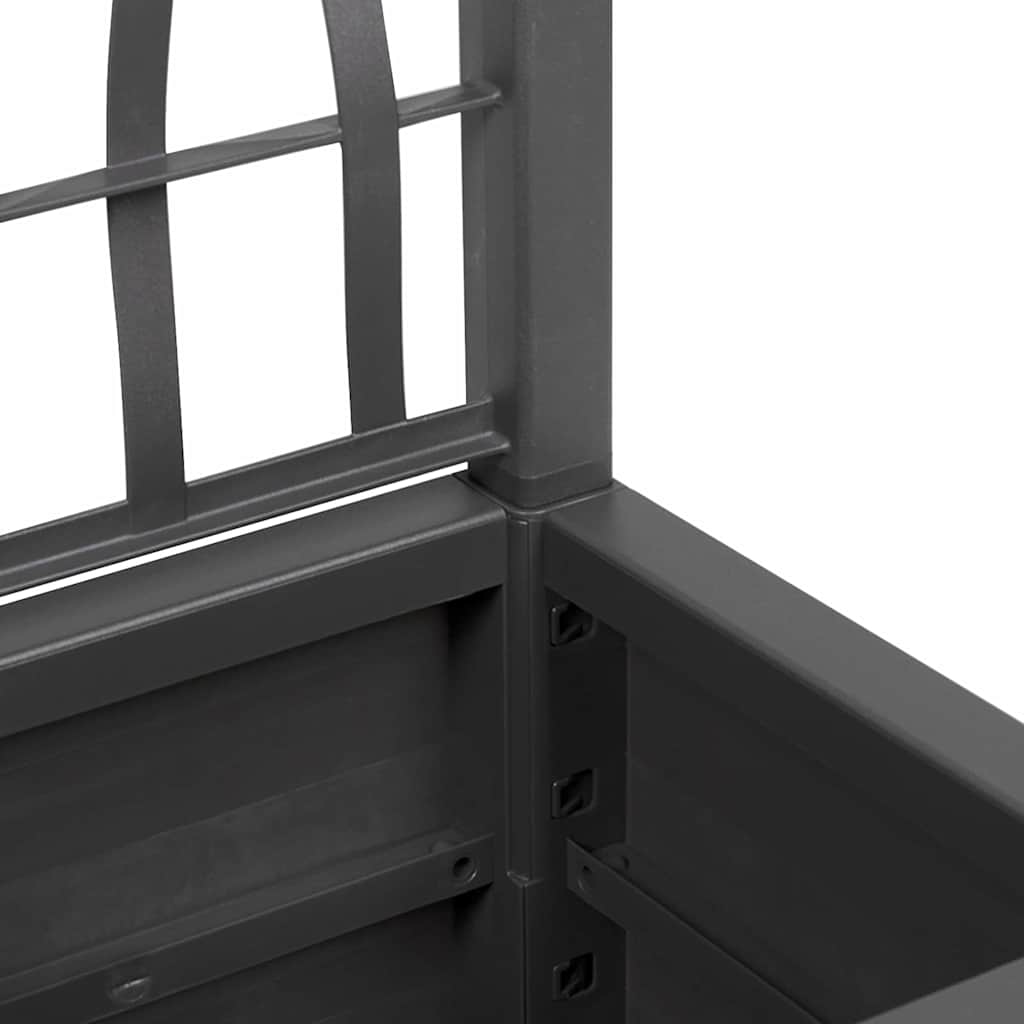 vidaXL Garden Planter with Trellis Dark Grey 36 x 36 x 140 cm PP 6