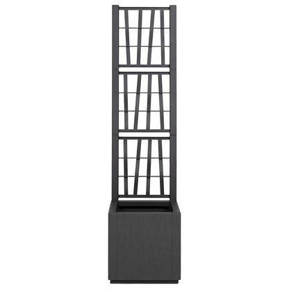 vidaXL Garden Planter with Trellis Dark Grey 36 x 36 x 140 cm PP 4