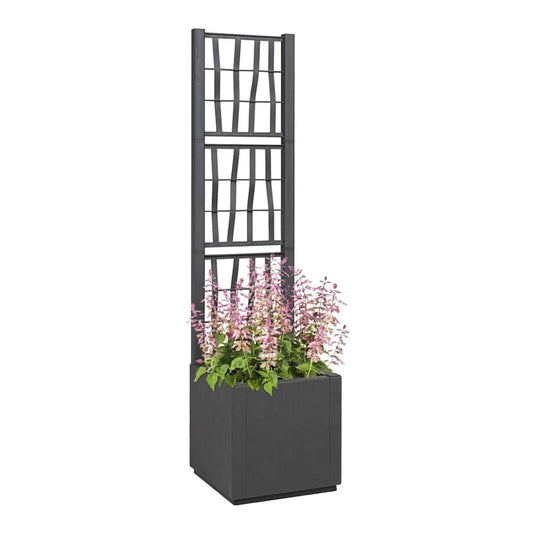 Garden Planter with Trellis PP Dark grey