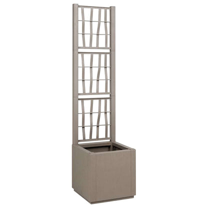 vidaXL Garden Planter with Trellis Light Brown 36 x 36 x 140 cm PP 1